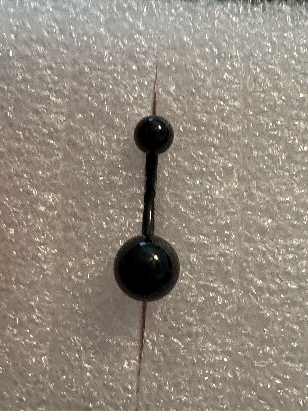 Belly Ring- Black onyx like  Stainless Steel Naval Belly Button Ring Tray B8-40